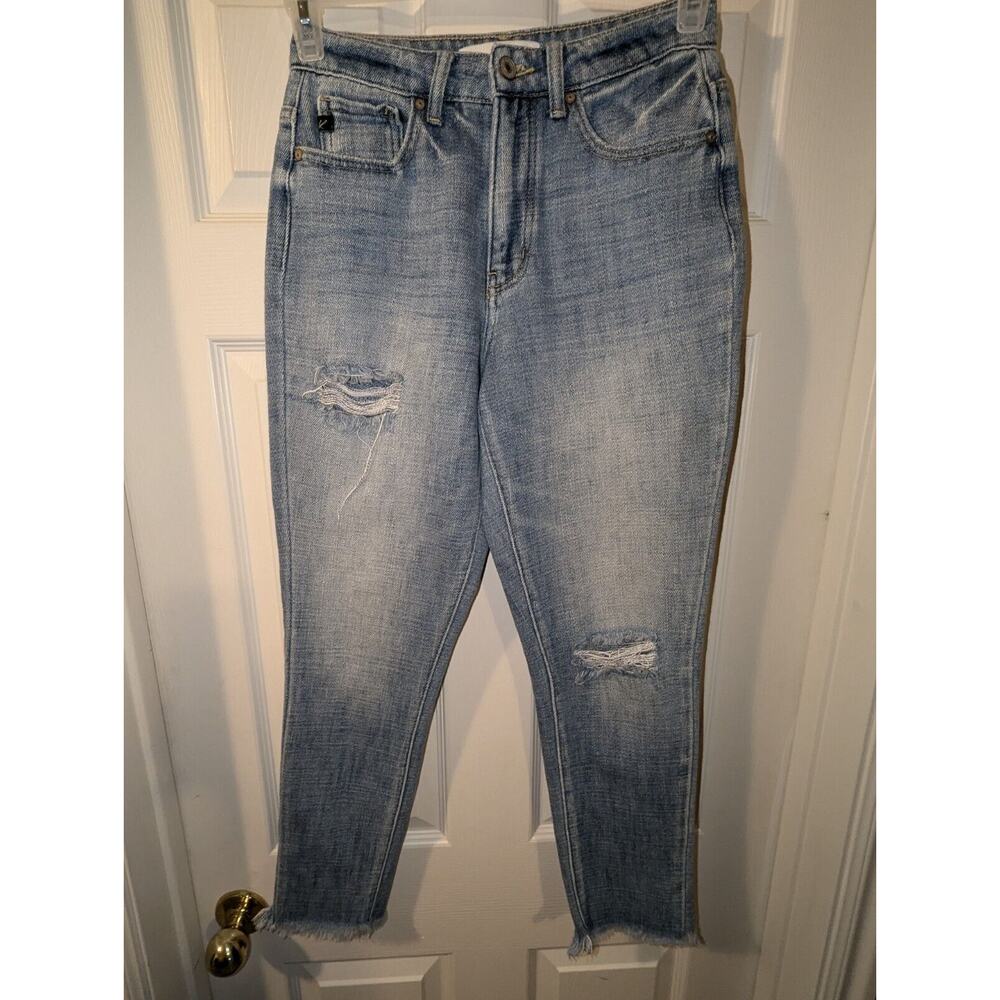 Kancan Jeans Women's Size 1 24 Estillo Denim Distressed Light Wash Stretch